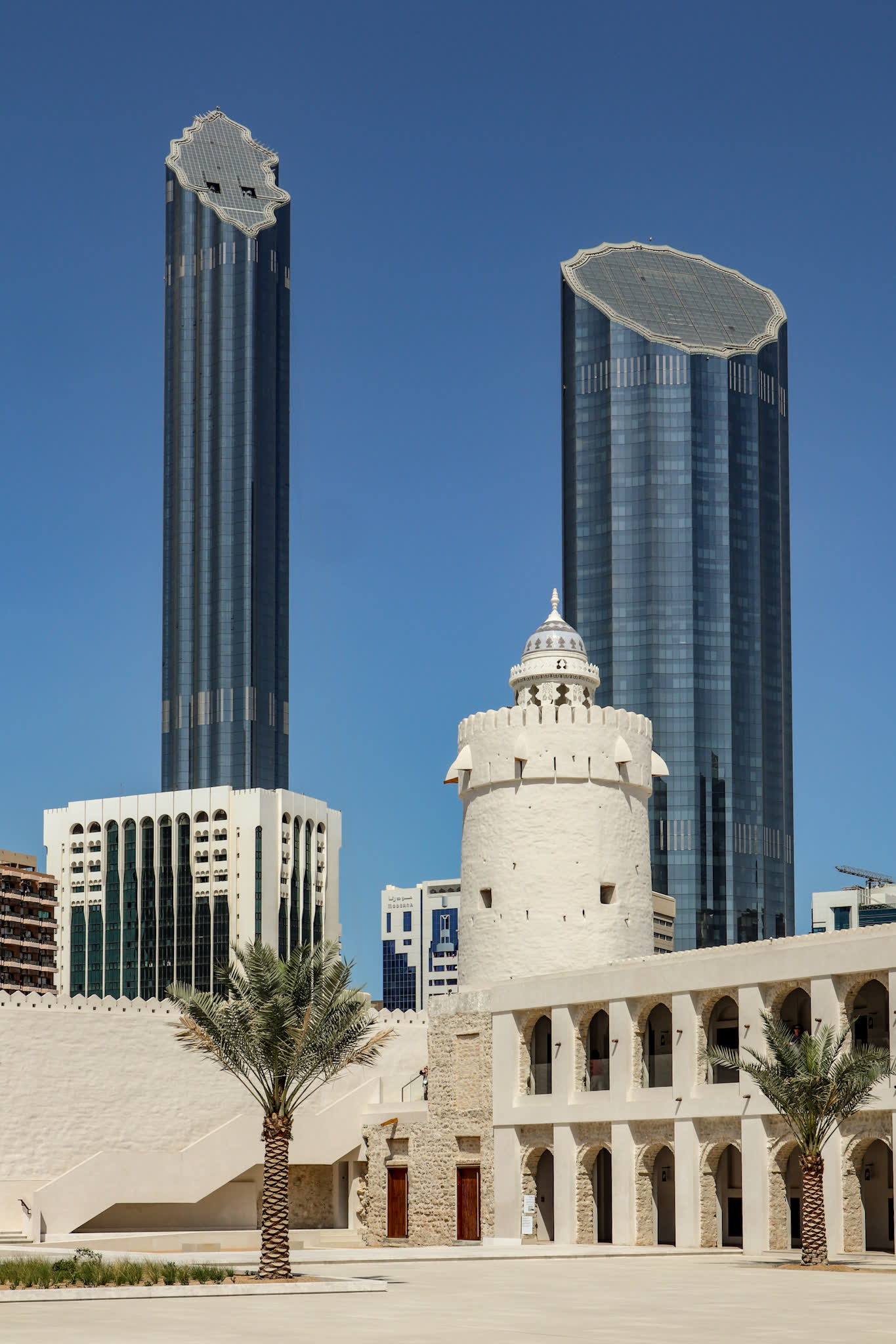 World Trade Center towers above Qasr Al Hosn, Abu Dhabi — head office location